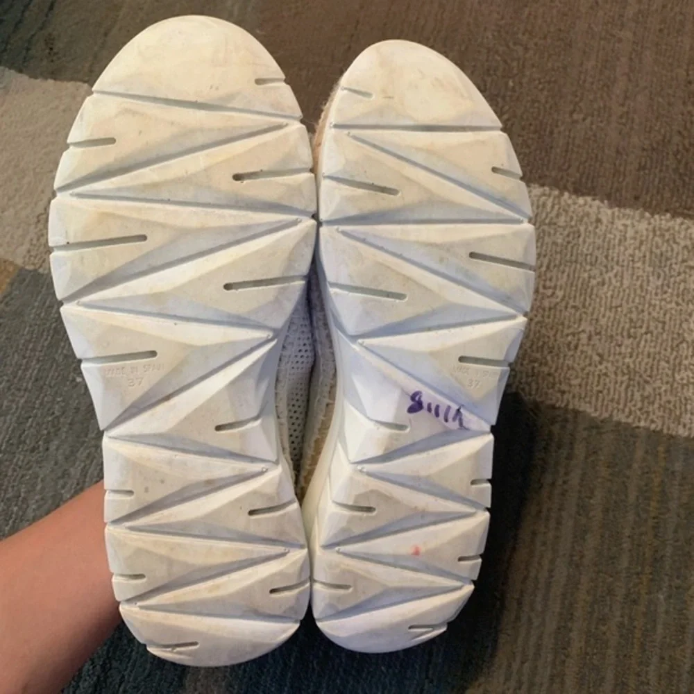 KENZO K-lastic Espadrilles Sneakers Platform Mesh Of White Ivory Size 37   5.5
